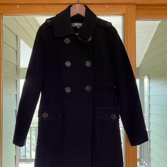 Kenneth Cole Reaction Knee-Length Pea Coat - Size 8 - Picture 2 of 3